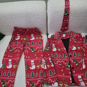Festive Red Kids Pajamas Set